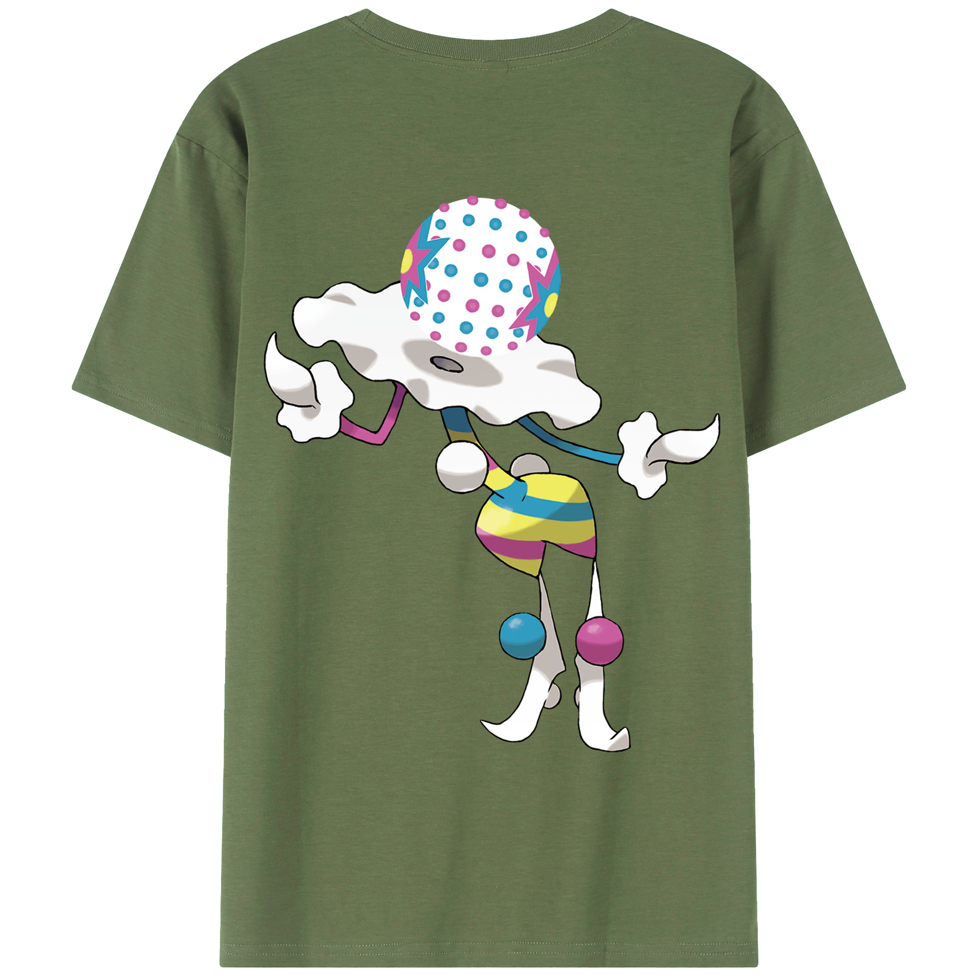 （画像用） ポケットモンスター Pokémon 綿100％ メンズ半袖Tシャツ（バックプリント） 通気性
